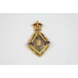 A QUEEN VICTORIA DIAMOND JUBILEE GOLD AND ENAMEL PENDANT centred with a profile of Queen Victoria