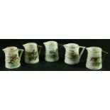 A COLLECTION OF FOUR ROYAL WORCESTER JUGS, three signed Powell or Platt, date ciphers for 1880 and