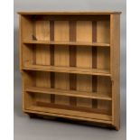 COTSWOLD SCHOOL WALL SHELVES - OLIVER MOREL made in oak with mahogany panels, with 4 shelves