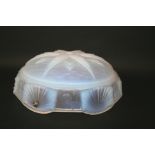 ART DECO GLASS CEILING SHADE an opalescent and frosted ceiling shade in the manner of Sabino, with