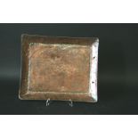 JOHN PEARSON TRAY - ARTS & CRAFTS an arts and crafts copper tray with hand punched decoration, and