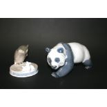 ROYAL COPENHAGEN GIANT PANDA Model Number 5298, also with a Royal Copenhagen Owl with Mice. Both