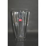LARGE BACCARAT GLASS VASE a large Baccarat double walled glass vase, with a shaped exterior and with