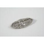 AN ART DECO DIAMOND DOUBLE CLIP BROOCH the openwork design is centred with baguette-cut diamonds and