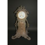 ART NOUVEAU MANTLE CLOCK a large mantle clock in the Art Nouveau style, the metal case with a lady