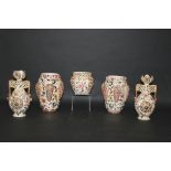 PAIR OF ZSOLNAY PECS VASES a pair of elaborate vases with painted, embossed and pierced