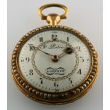 A LATE 18TH CENTURY SWISS GOLD VERGE QUARTER REPEATING OPEN FACED POCKET WATCH BY J.S. PATRON the
