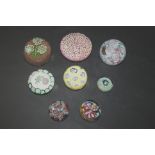 GLASS PAPERWEIGHTS including a Murano glass paperweight with Flower design, a scrambled paperweight,