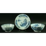 A COLLECTION OF CHINESE CARGO WARES, 18th century, including two dishes and a bowl from the