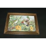 DRB MALVERN PORCELAIN PLAQUES - SIGNED  4 framed porcelain plaques by DRB Malvern Bone China, each