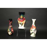 MOORCROFT VASES 3 modern boxed vases, including Queens Choice (2000), Anna Lily (1998) and another