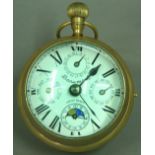 A NOVELTY BULL'S EYE DESK CLOCK, the white dial inscribed 'Beaumont' with subsidiary seconds, day,