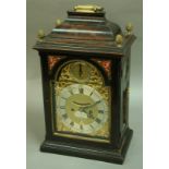 A GEORGE III BRACKET CLOCK, dated 1765, signed Chas Blanchard, the brass dial with 6 1/2" silvered
