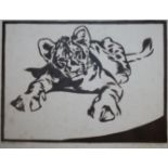 •NORBERTINE BRESSLERN ROTH (1891-1978) A TIGER CUB Woodcut, signed and inscribed Handdruck, .c.