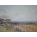FREDERICK JOHN WIDGERY (1861-1942) DARTMOOR VIEW, WITH A HAYCART Signed, watercolour 26 x 35.5cm.