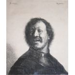 JAN GEORG VAN VLIET (c.1610-1635) BUST OF A LAUGHING MAN (Dutuit 21) Etching, after an oil