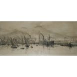 WILLIAM LIONEL WYLLIE, RA (1851-1931) BAY OF NAPLES Two, etchings, signed in pencil Each 16 x 37.