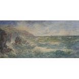 JOSEPH HUGHES CLAYTON (1870-1930) THE FLOWING TIDE Signed, watercolour 26 x 54cm.; with another by