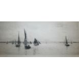 WILLIAM LIONEL WYLLIE, RA (1851-1931) OFF THE ISLE OF WIGHT Etching, signed in pencil 20.5 x 48.