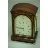 A J. & A. JUMP BRACKET CLOCK mid-late 19th Century with brass triple chain fusee movement chiming