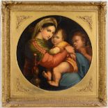 AFTER RAPHAEL (1483-1520) MADONNA DELLA SEDIA Oil on canvas 72.5cm diameter * After the original