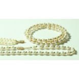 Pearl Bracelet, Matching Necklace And Another Pearl Necklace