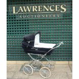 Mothercare Pram - Blue Cord - N.B. This item is sold as a collectable item