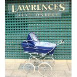 Large Silver Cross Pram - Blue - N.B. This item is sold as a collectable item