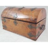 Victorian Walnut and Brass Mounted Domed Box