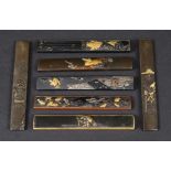 COLLECTION OF TWENTY SEVEN JAPANESE BRONZE KOZUKA KNIFE HANDLES, late 19th or early 20th century