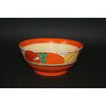 CLARICE CLIFF BOWL in the Melon design, also with a Clarice Cliff Ravel side plate. Bowl marked,