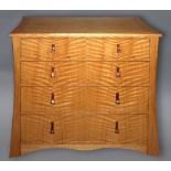 SIMON HARRISON - BESPOKE CHEST OF DRAWERS an American Red Oak 4 drawer chest