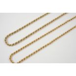 AN 18CT. GOLD TWISTED LINK NECKLACE 50cm. long, 24 grams, together with another 18ct. gold twisted
