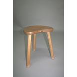 ROBERT THOMPSON OF KILBURN - MOUSEMAN STOOL a large stool with a Kidney shaped top supported on