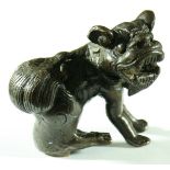 CHINESE BRONZE WEIGHT, modelled as Kylin standing facing to the right, length 7cm