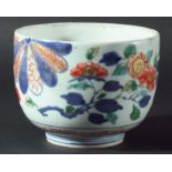 CHINESE BOWL, Qainlong, painted in the imari palette with fans and fruiting branches, diameter 12.
