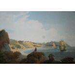 FRANCIS NICHOLSON (1753-1844) THE SPA AND SOUTH BAY, SCARBOROUGH Watercolour 28.5 x 40cm. ++ Good