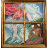 •DOROTHEA FRANCES MACLAGAN (1895-1982) EARTH, AIR, FIRE AND WATER Four oils on board within a common
