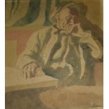 THERESE LESSORE (1884-1945) THE THINKER Signed and dated 1921, watercolour and pencil 22 x