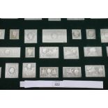 CASED SILVER ROYAL STAMPS SET. The cased silver proof set of The Stamps of Royalty, including the