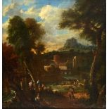FOLLOWER OF JAN FRANS VAN BLOEMEN, called ORIZONTE (1662-1749) A PASTORAL SCENE IN AN ITALIANATE