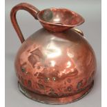 COPPER 9 GALLON HAYSTACK JUG, mid 19th century, with additional support handles (one missing),
