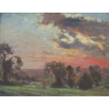 •HERBERT ROYLE (1870-1958) WARFEDALE [sic] SUNSET Signed, further indistinctly inscribed and
