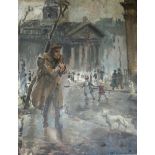 ATTRIBUTED TO FORTUNINO MATANIA (1881-1963) THE HOMECOMING: SOLDIER NEAR ST MARTIN'S IN THE