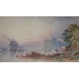 WILLIAM COOK OF PLYMOUTH (1830-1890) SUNSET NEAR PLYMOUTH Signed with monogram and dated 79,