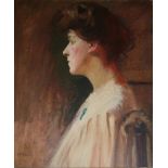 AMBROSE McEVOY (1878-1927) PORTRAIT OF A LADY IN PROFILE Signed, oil on canvas 56 x 46cm. ++