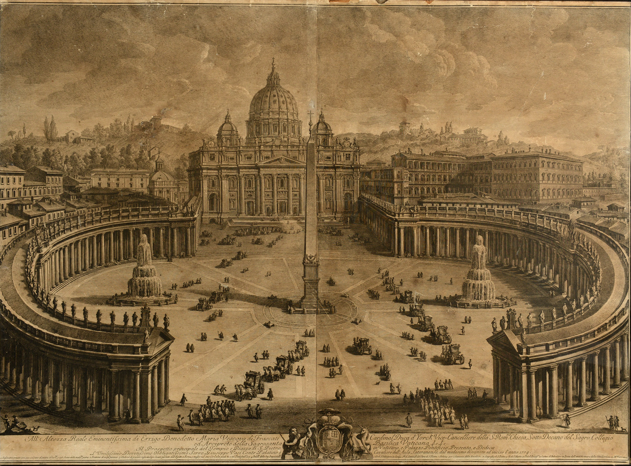 GIUSEPPE VASI (1710-1782) .. IL PROSPETTO PRICIPALE DEL TEMPIO E PIAZZA DI S. PIETRO IN VATICANO..