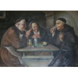 FILIPPO MARANTONIO (1863-1937) THE ABBOT'S ALE; A RACY READ A pair, both signed, oil on canvas