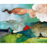 •GEOFFREY KEY (b.1941) CLOUDS AND MIST Signed and dated 06; also signed/initialled, inscribed and