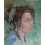 •BOB BROWN (b.1936) PORTRAIT STUDY OF KATE Signed, oil on canvas board 30 x 25cm.; with a